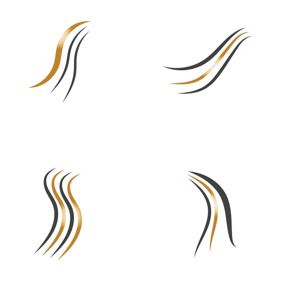 design de ilustração vetorial de logotipo de onda de cabelo vetor