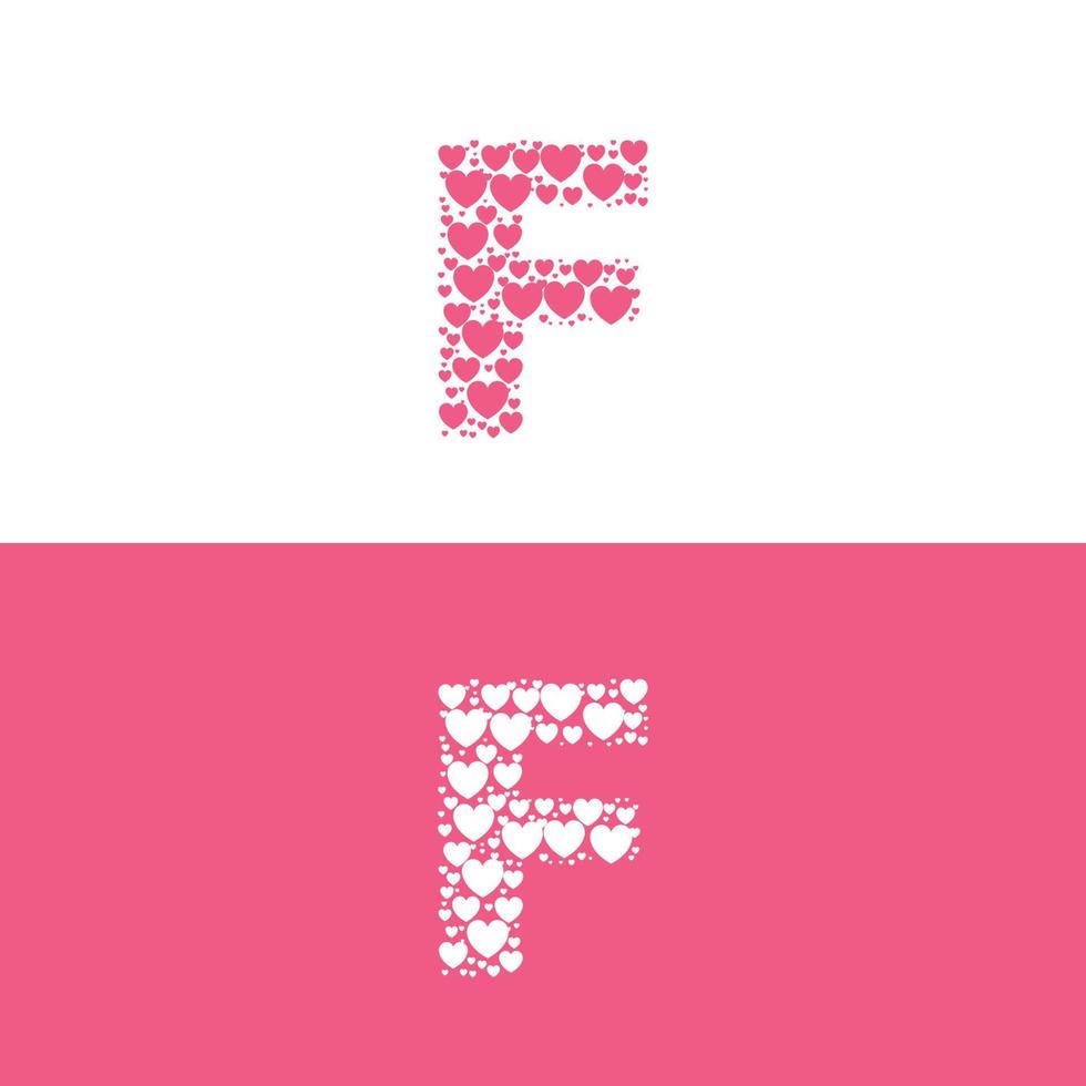 f carta de amor logotipo beleza vetor