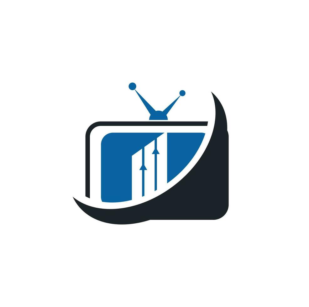 modelo de design de logotipo de tv de finanças. ilustração em vetor tv gráfico logotipo design.