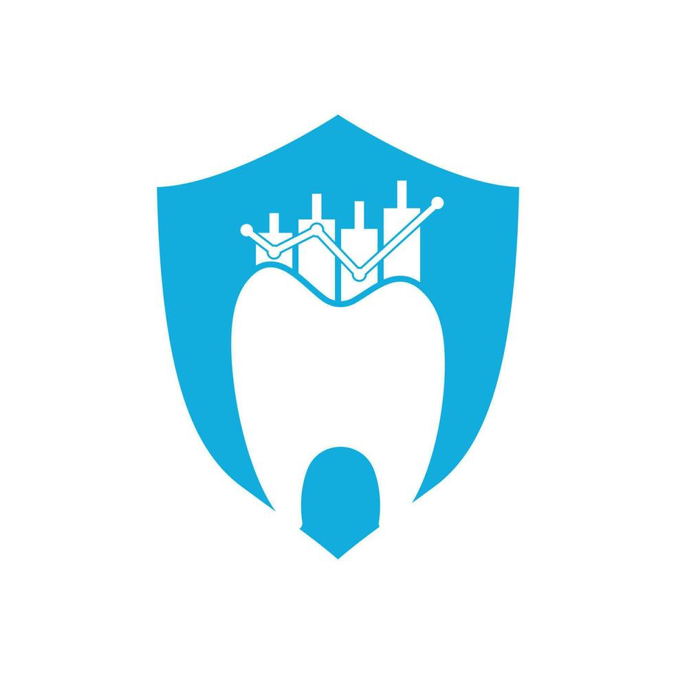 conceito de logotipo de ícone de finanças de dentista. modelo de design de logotipo de vetor de estatística dental.