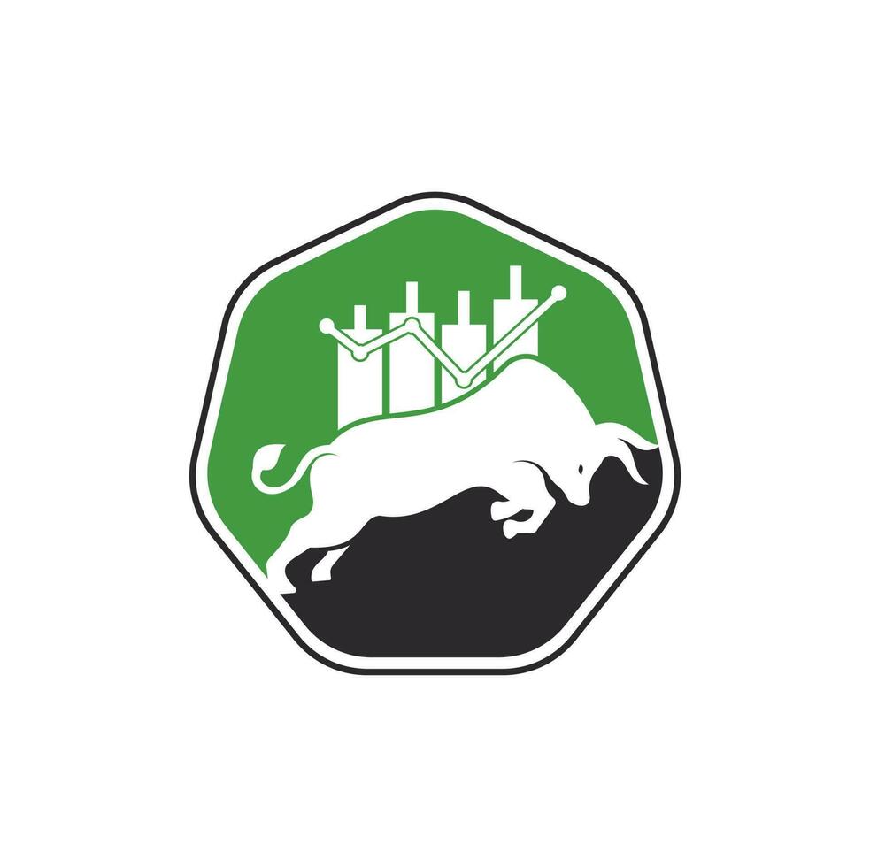logotipo do comerciante de alta. vetor de modelo de design de logotipo de touro forex. design de logotipo de touro financeiro. gráfico de touro comercial.