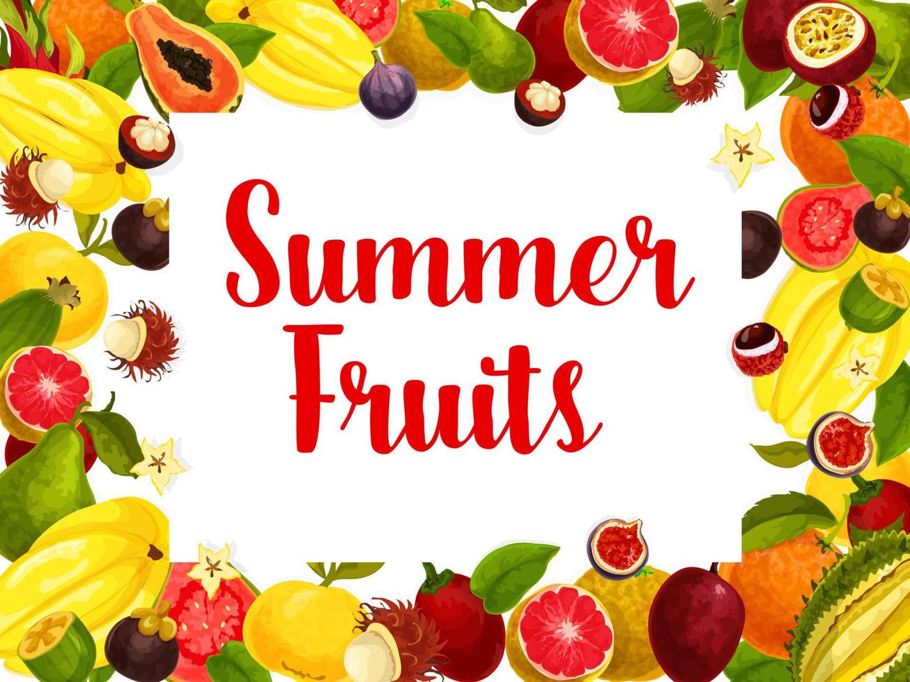 cartaz de loja de vetores de frutas tropicais exóticas