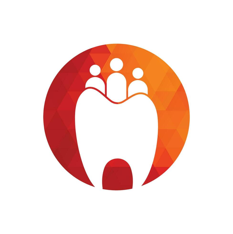 modelo de logotipo dental familiar isolado com três pessoas. logotipo dental da família com o conceito de pessoas. vetor