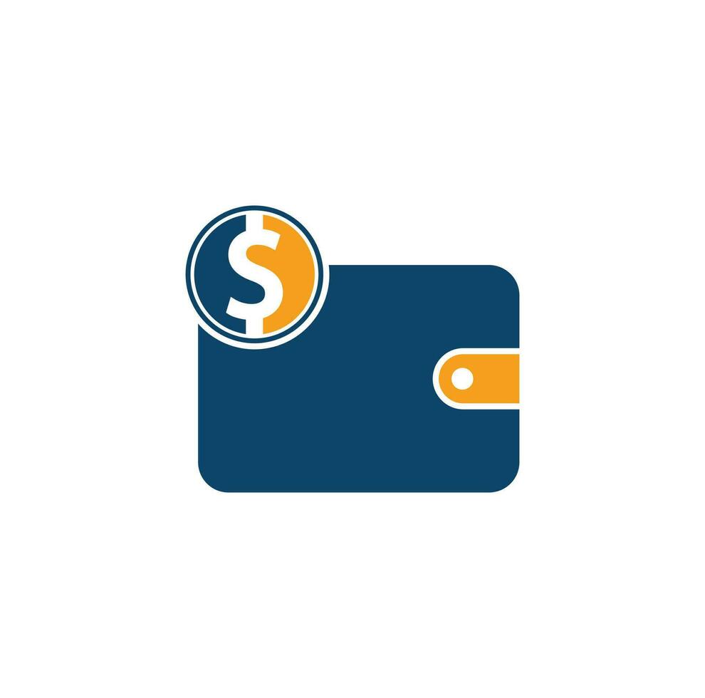 design de logotipo de carteira. ícone do logotipo do dinheiro da carteira. carteira com vetor de modelo de logotipo de dólar