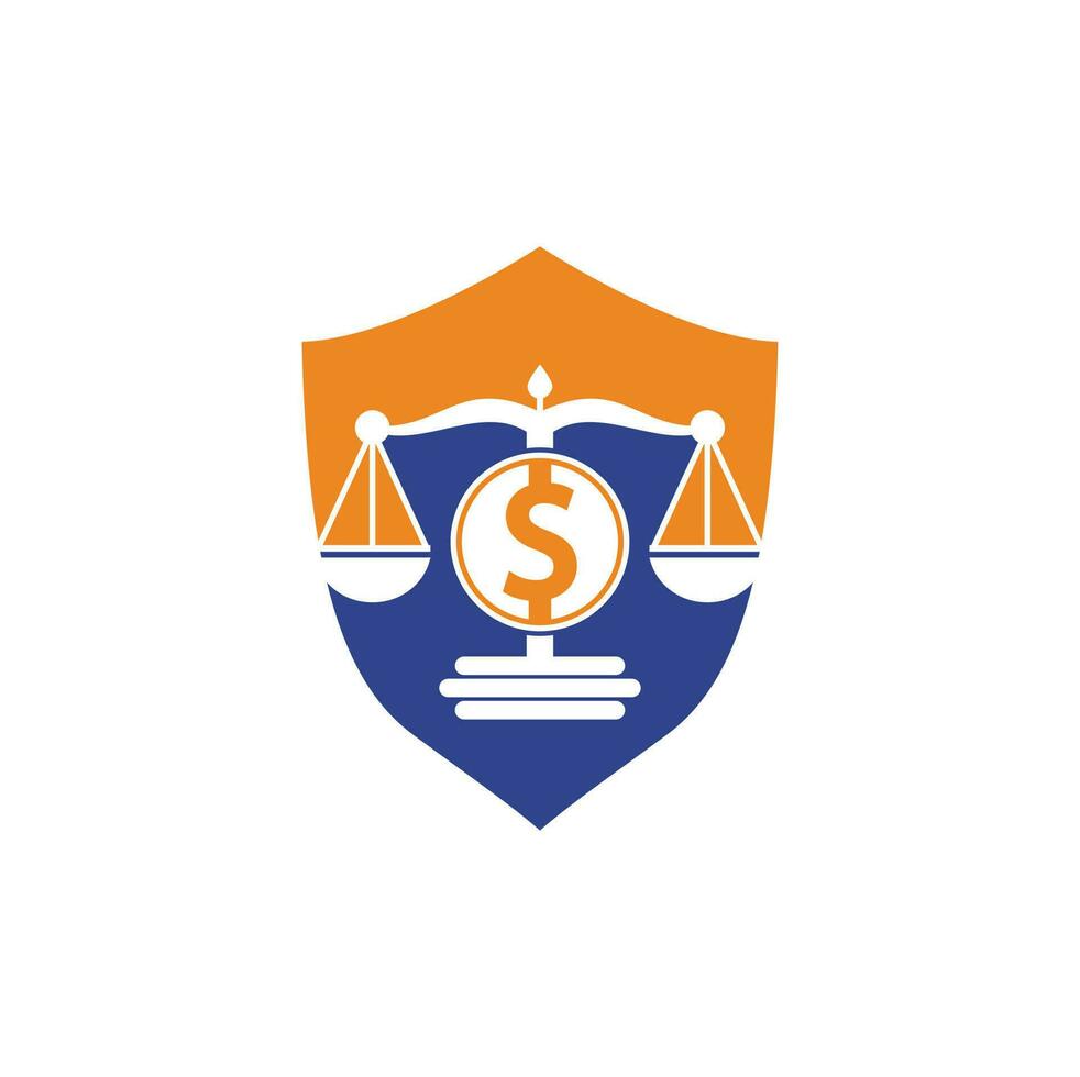 design de logotipo de vetor de escala de dinheiro. conceito de finanças. escala de logotipo e ícone de símbolo de dólar.