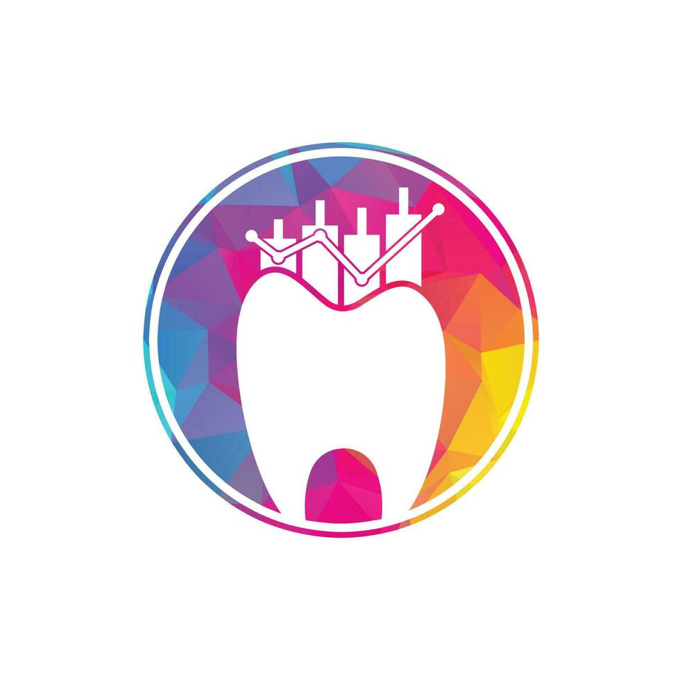 conceito de logotipo de ícone de finanças de dentista. modelo de design de logotipo de vetor de estatística dental.