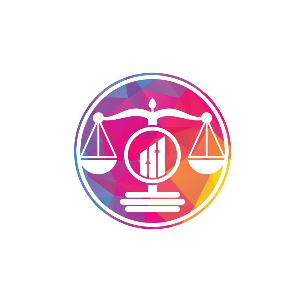 modelo de vetor de logotipo de finanças de justiça. escritório de advocacia criativo com conceitos de design de logotipo gráfico