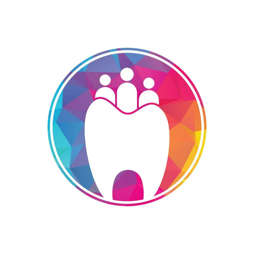 modelo de logotipo dental familiar isolado com três pessoas. logotipo dental da família com o conceito de pessoas. vetor