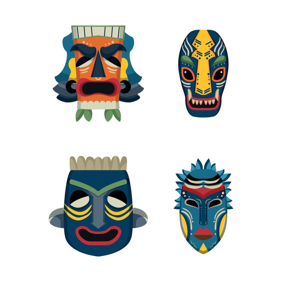 conjunto de máscaras de carnaval vetor