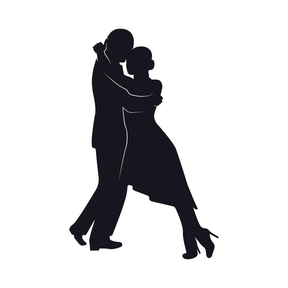 silhuetas de dançarinos de tango vetor