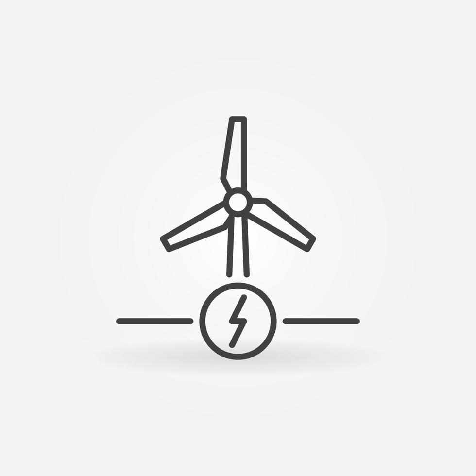 ícone de contorno de conceito de vetor de energia eólica ou energia