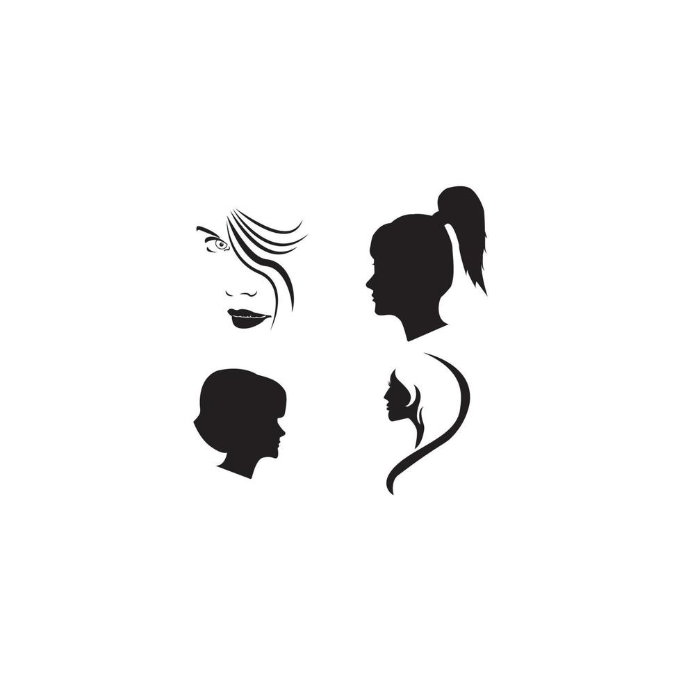 vetor de modelo de logotipo de ícone de mulheres de beleza de rosto