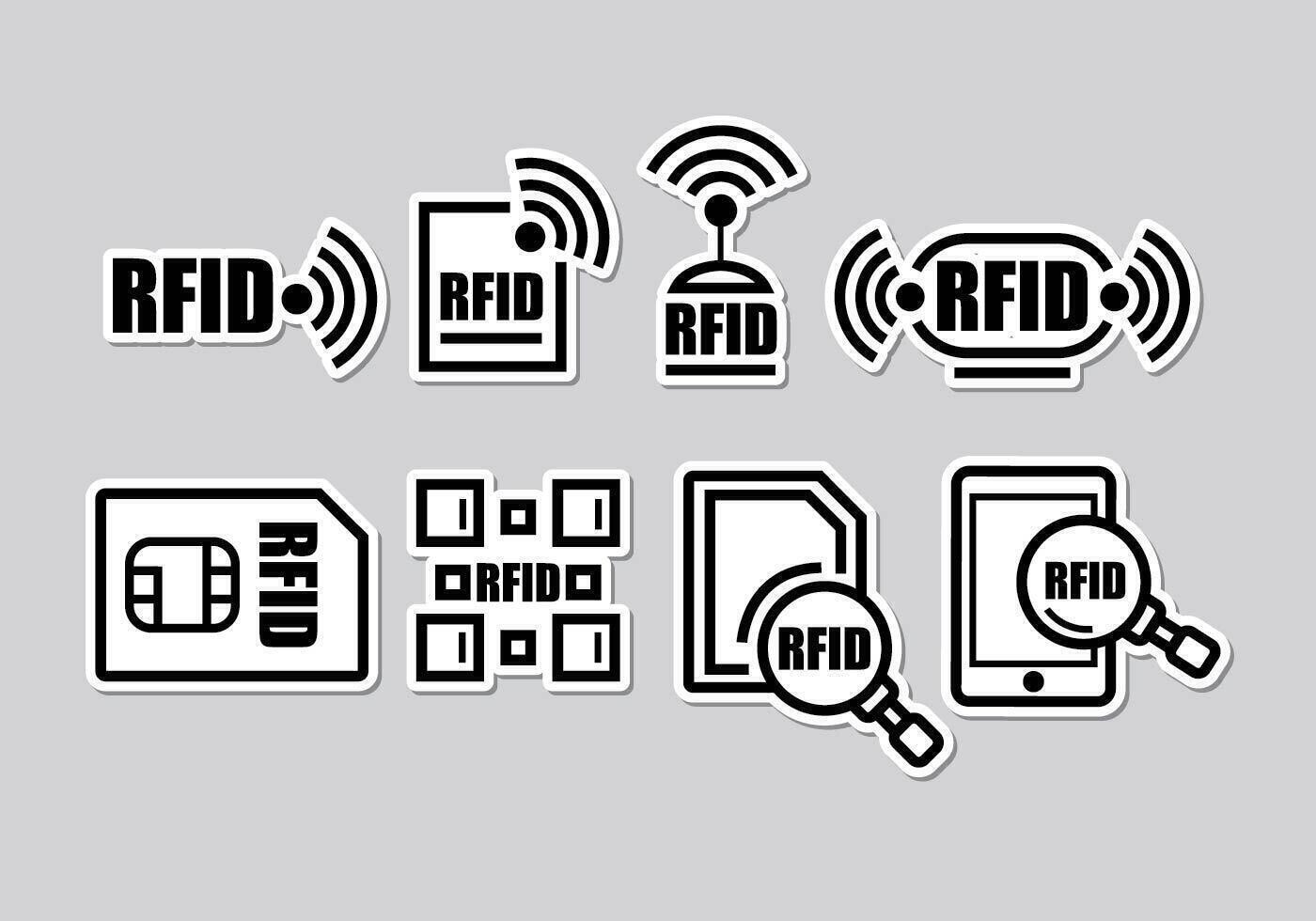 Ícones RFID vetor