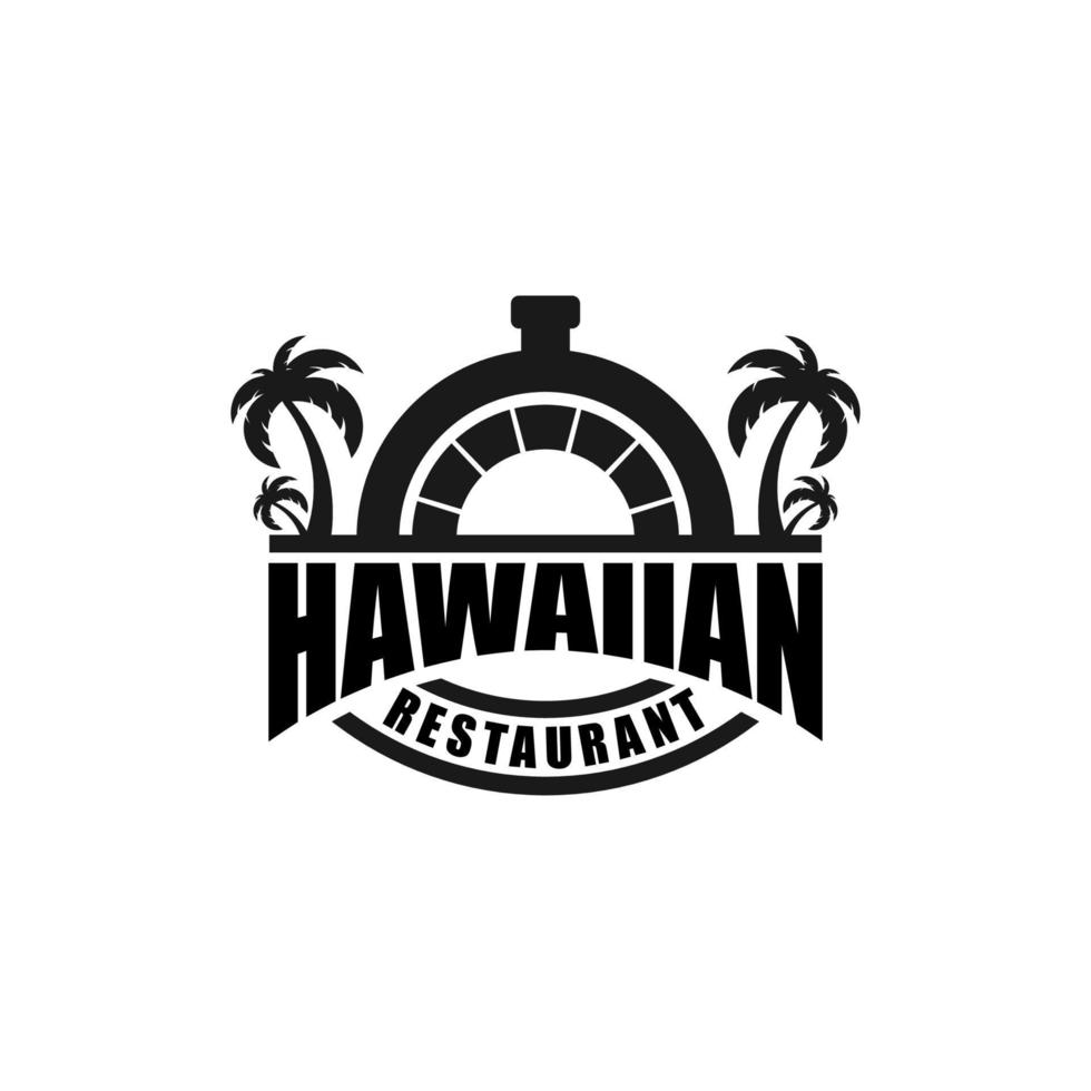 design de vetor de logotipo de restaurante havaiano