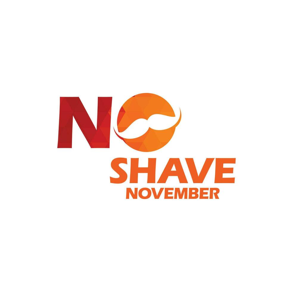 nenhum design de vetor tipográfico barbear novembro. cartaz vetorial ou banner para o evento de novembro de solidariedade social sem barba contra a campanha de câncer de próstata do homem