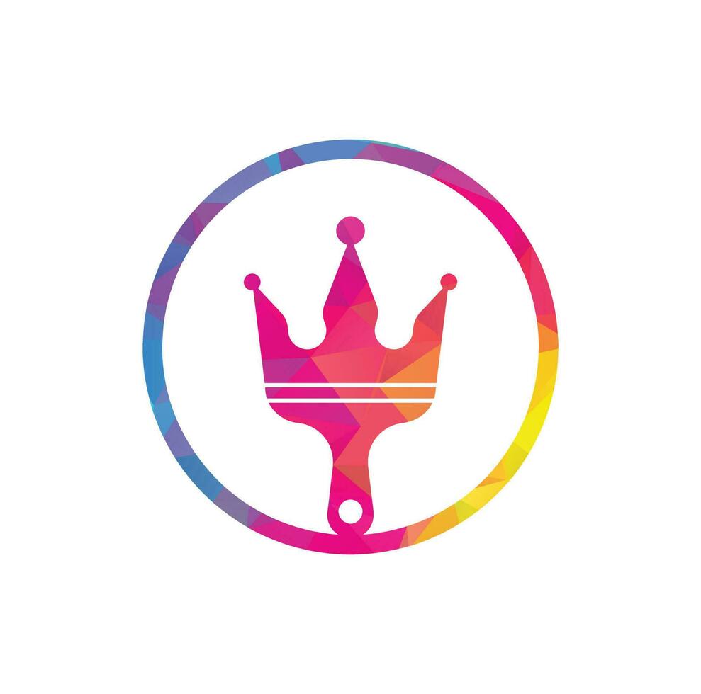 design de logotipo de vetor de pintura rei. coroa e ícone de pincel.