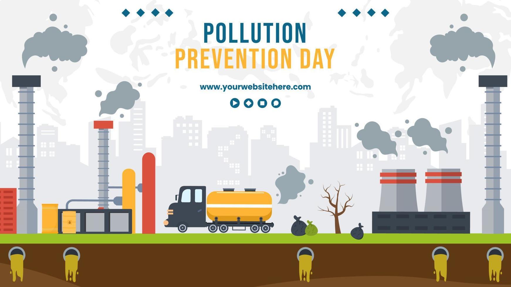 canal de vídeo do dia nacional da prevenção da poluição ilustração de modelos desenhados à mão de desenhos animados planos vetor