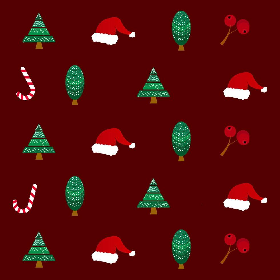 ilustração vetorial fundo vermelho padrão natal vetor