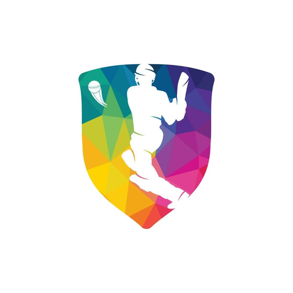 batedor jogando design vetorial de críquete. logotipo da competição de críquete. vetor