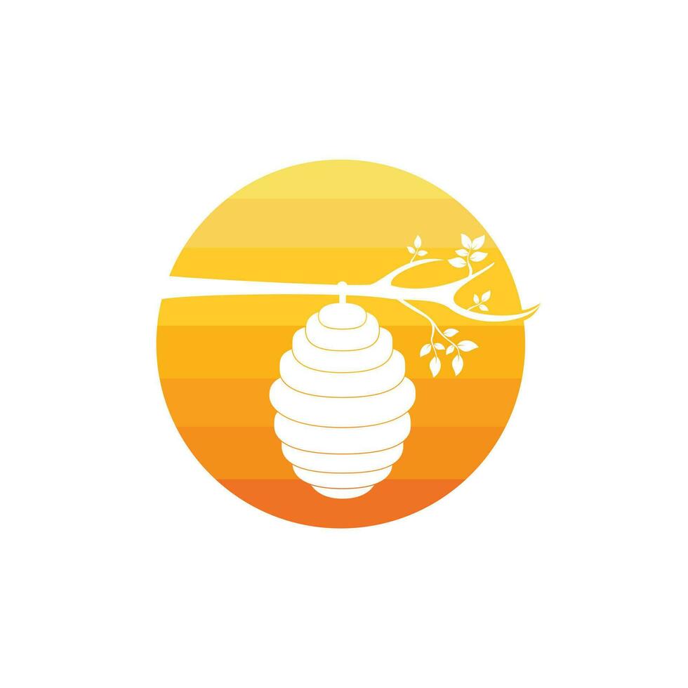 design de vetor de logotipo de colmeia de favo de mel. mel ícone ilustração vetorial plana para logotipo, web, app, ui.
