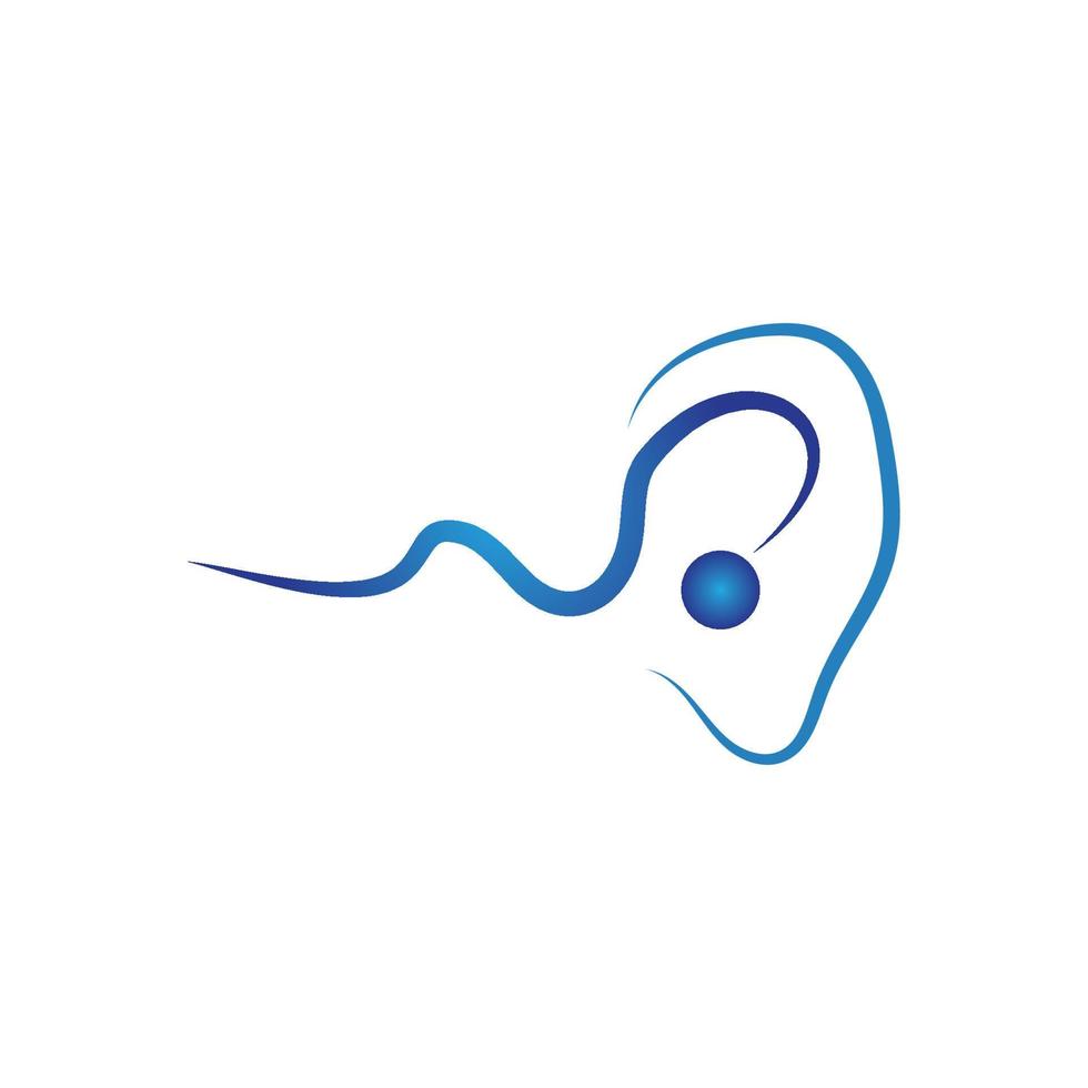 logotipo de design de ilustração vetorial de audição vetor