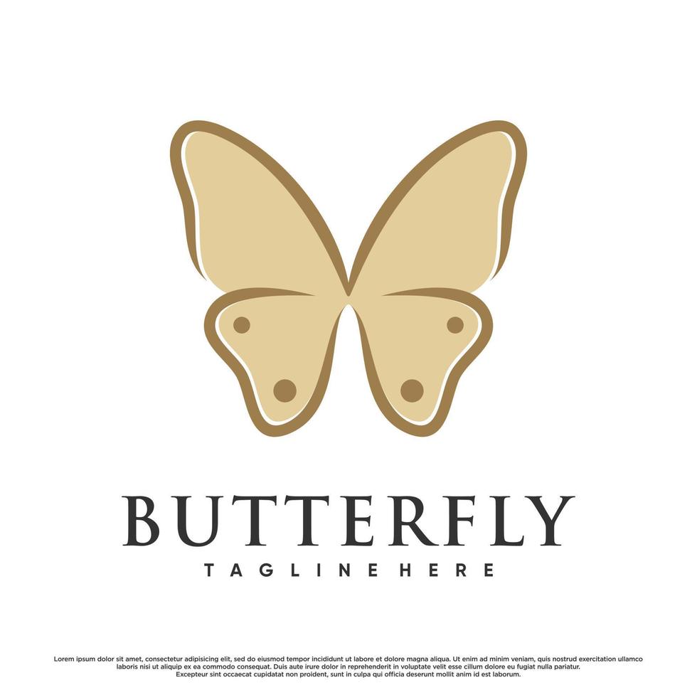 design de logotipo de borboleta ou libélula ícone minimalista com vetor premium de conceito exclusivo