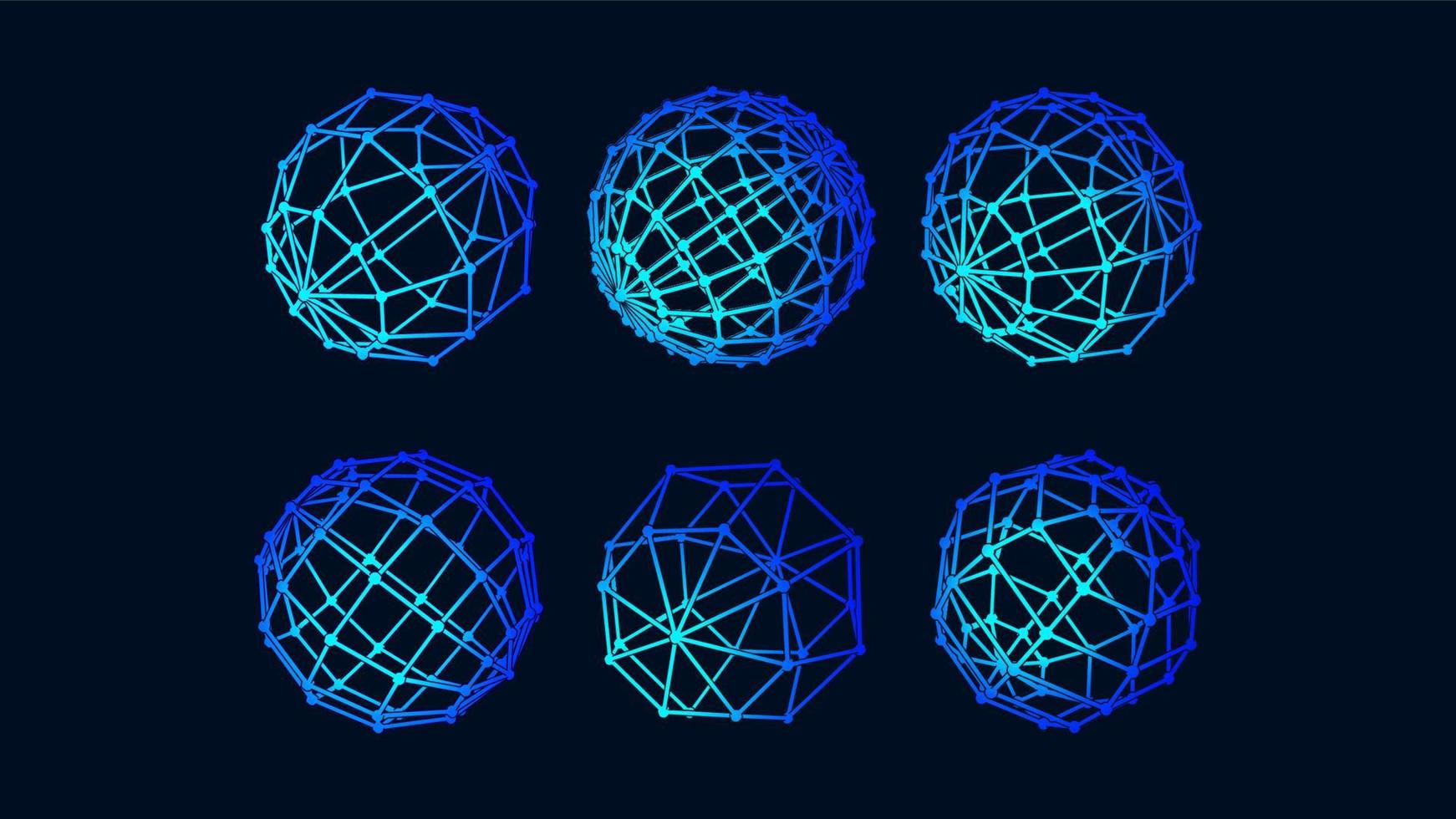 vetor geométrico linha-arte terra globo abstrato círculo raio de átomo, tecnologia de ilustração vetorial de forma 3d,