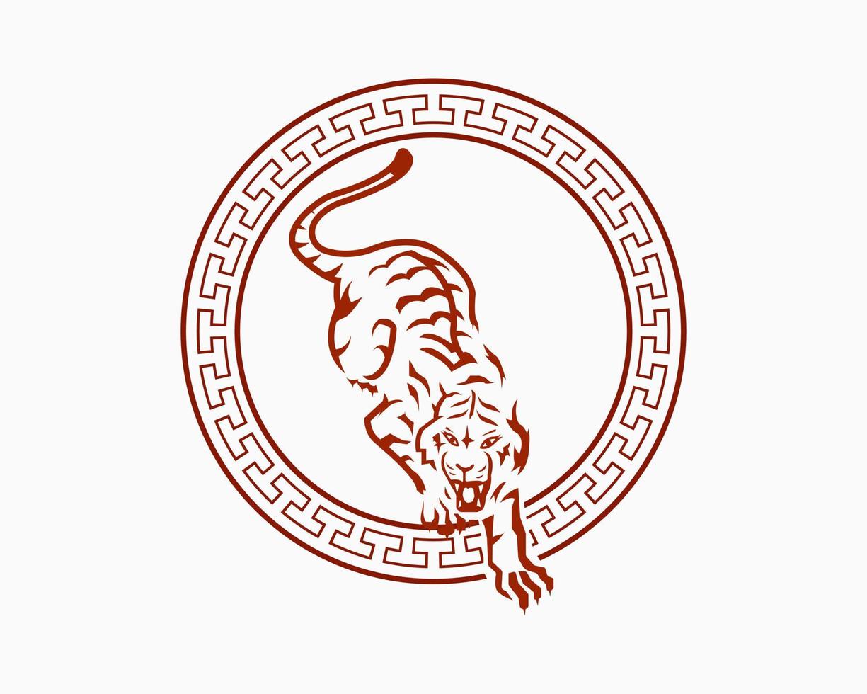 modelo de design de logotipo de tigre vermelho. vetor de ilustração de tigre