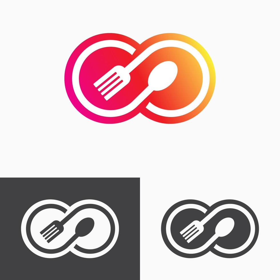 vetor de design de logotipo de comida infinita