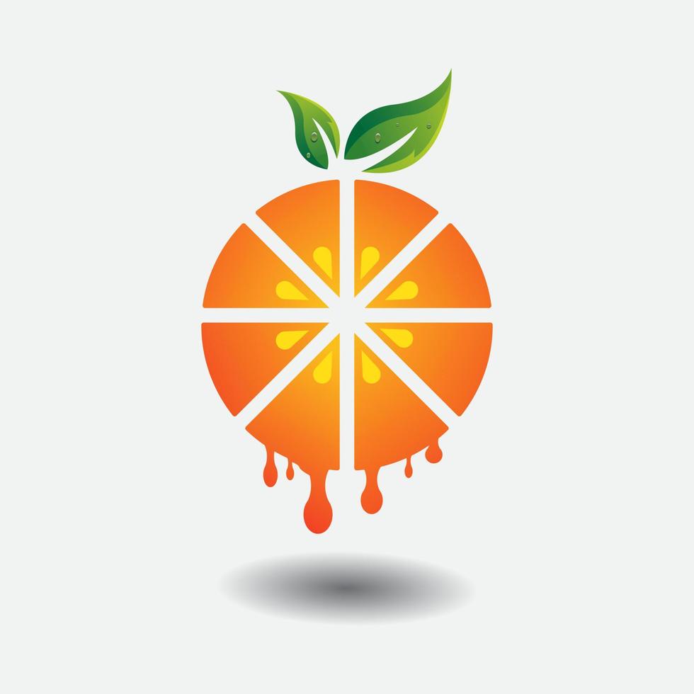 modelo de design de logotipo de suco de laranja. logotipo de frutas. vetor de ilustração de laranja e frutas