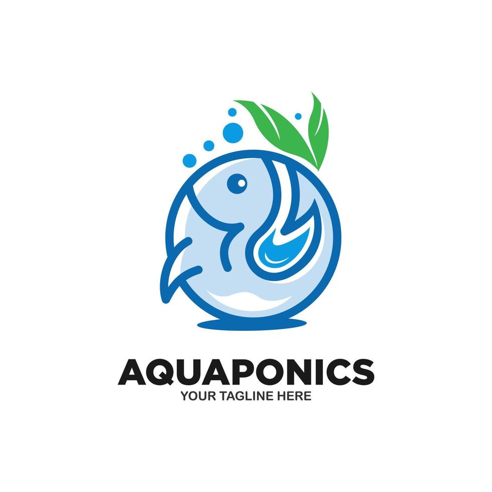 modelo de vetor de logotipo de aquaponia