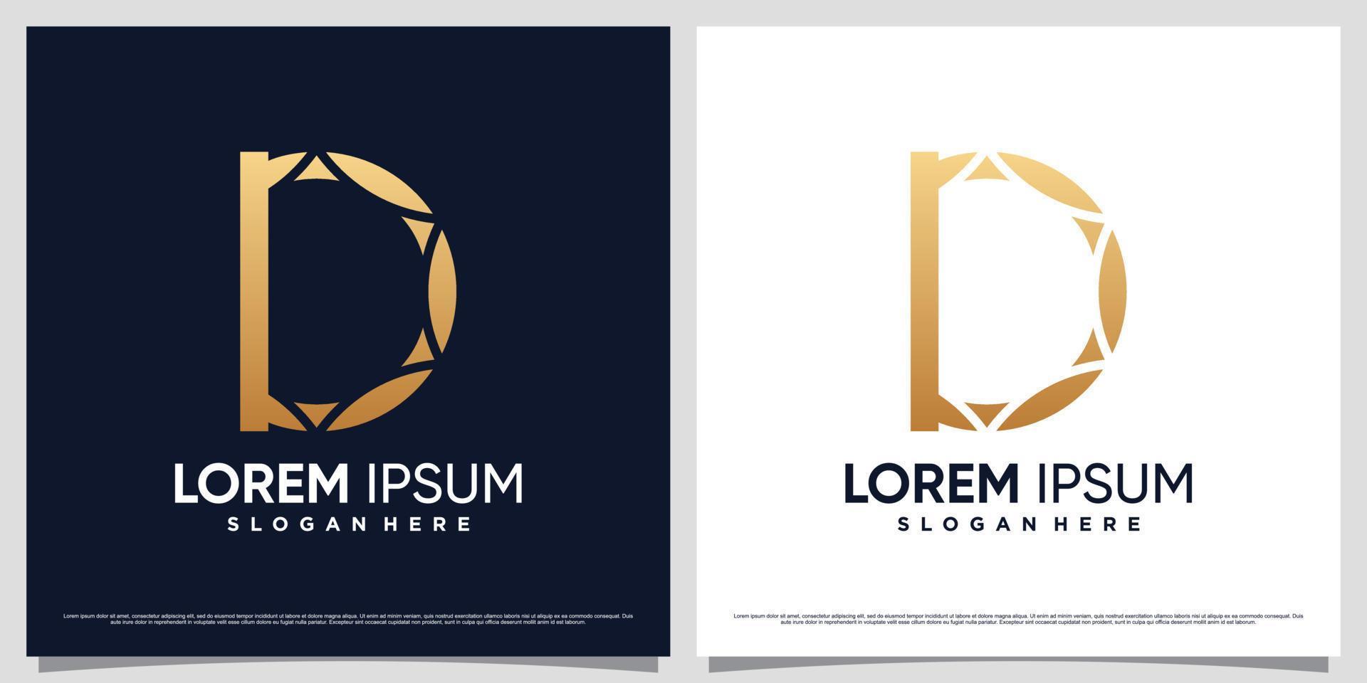 modelo de design de logotipo monograma letra d com conceito único e elemento criativo vetor