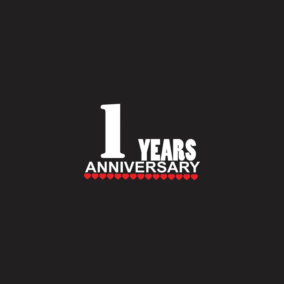 logotipo de comemoração de aniversário de 1 ano, letras de mão, sinal de 1 ano, cartão de felicitações vetor