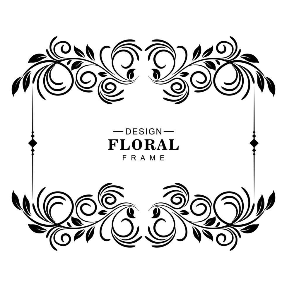 ilustração de moldura floral artística decorativa vetor