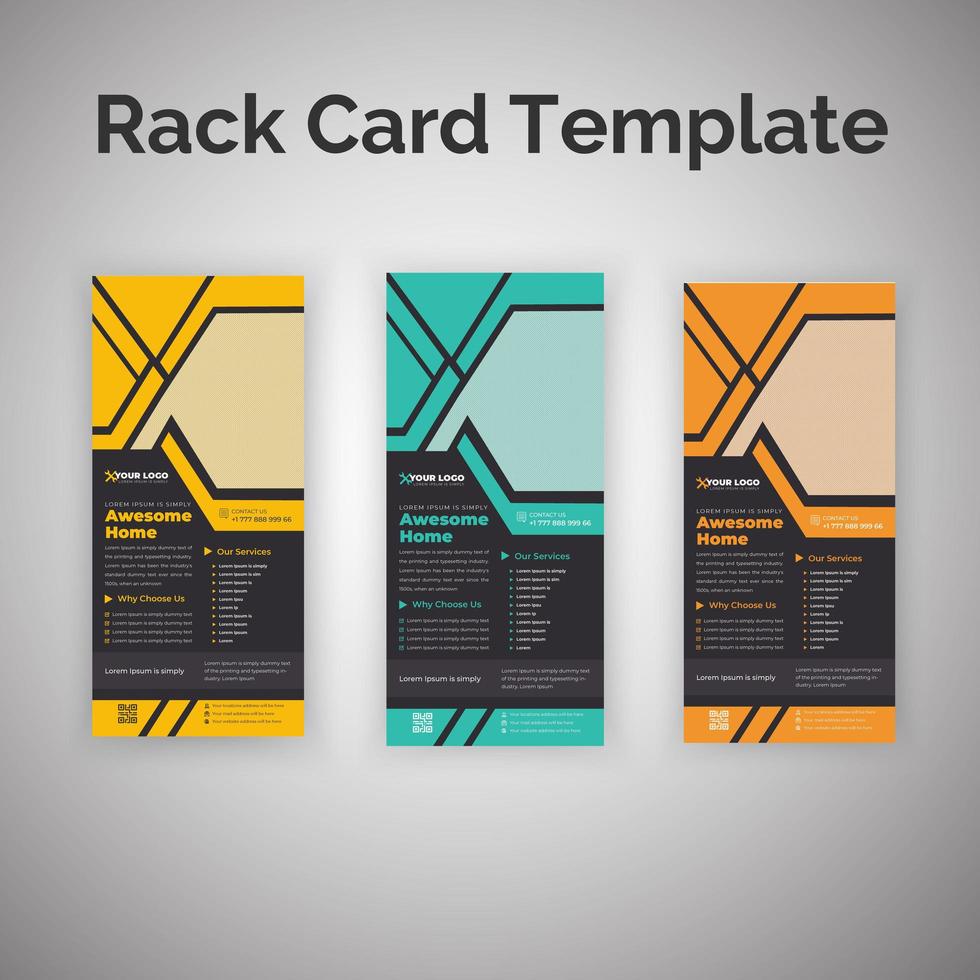 consultor criativo design de modelo de cartão de rack para agência vetor