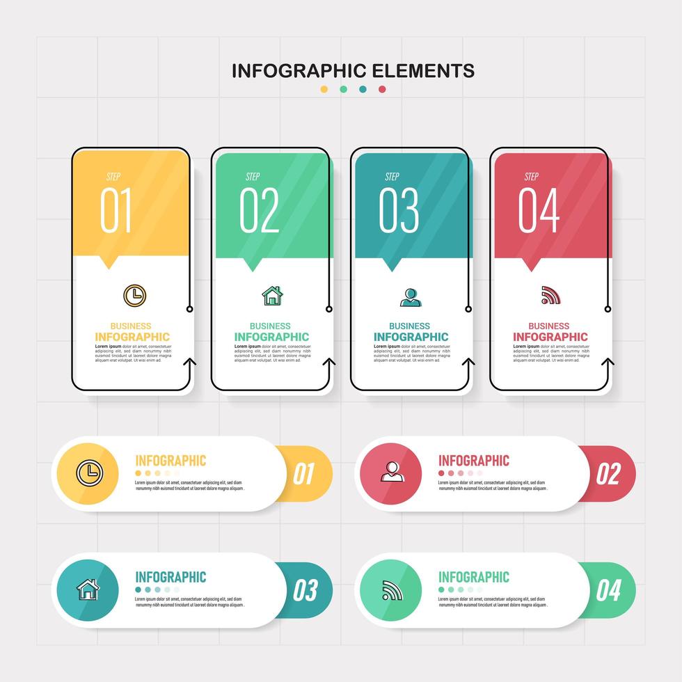 conjunto de modelos de elementos de infográficos vetor