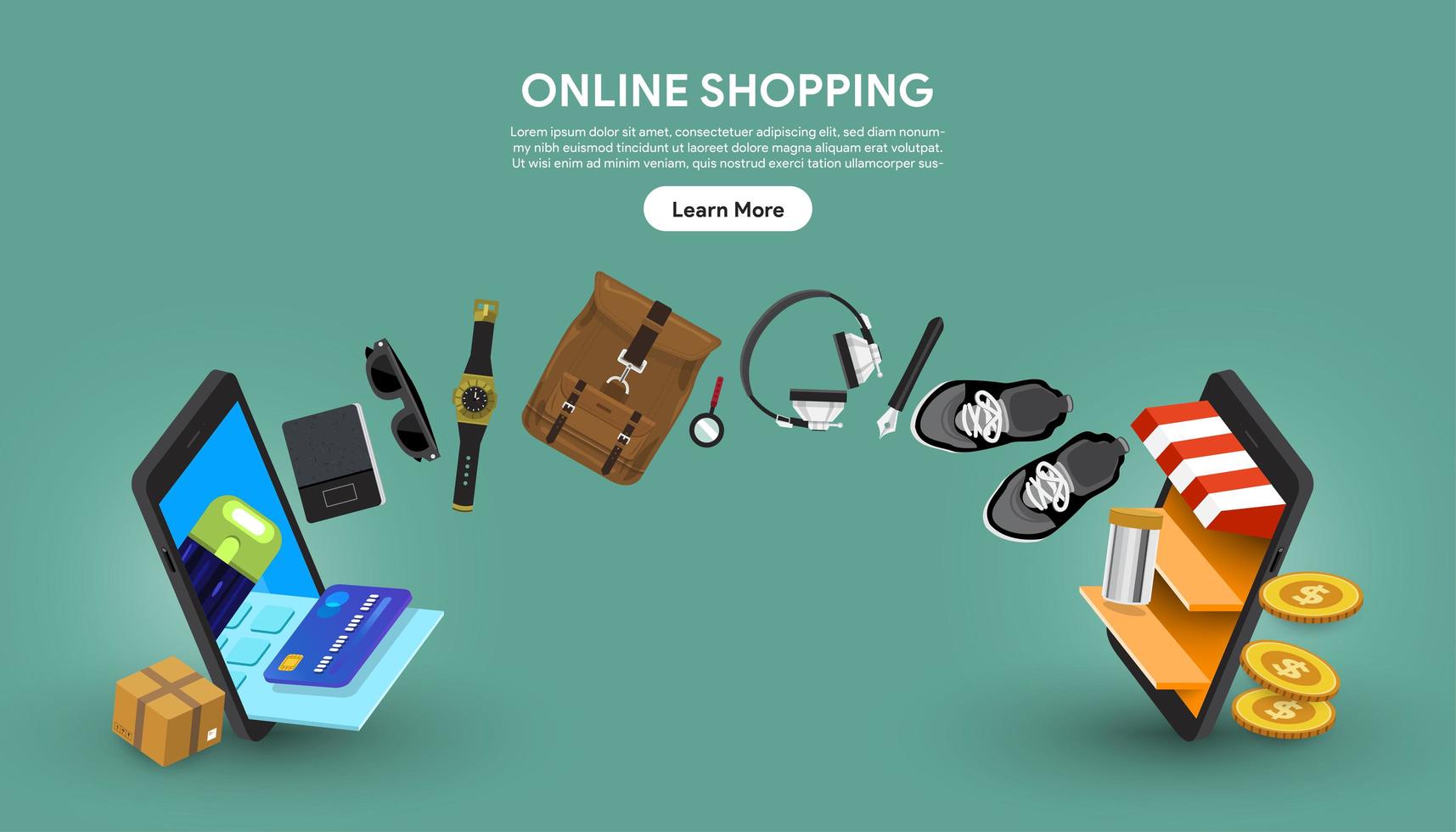 conceito de compras online vetor