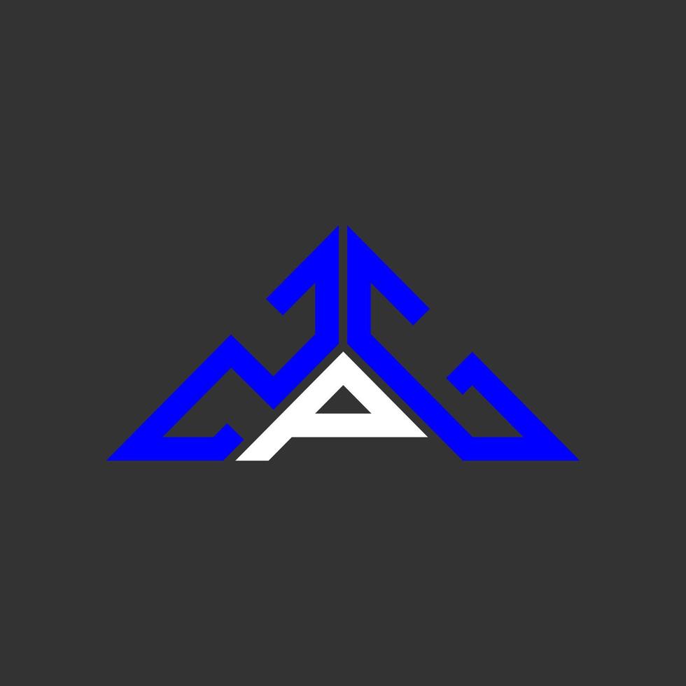 design criativo do logotipo da letra zpg com gráfico vetorial, logotipo simples e moderno zpg em forma de triângulo. vetor