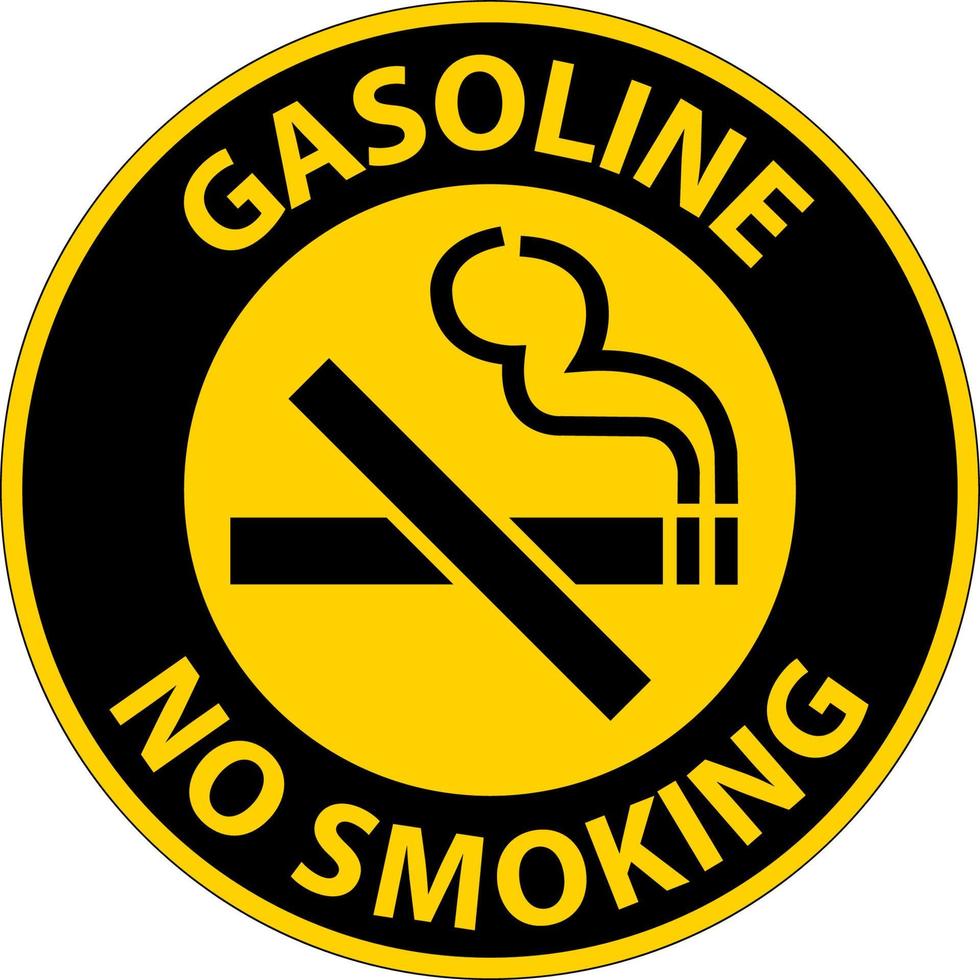cuidado gasolina sem sinal de fumar no fundo branco vetor