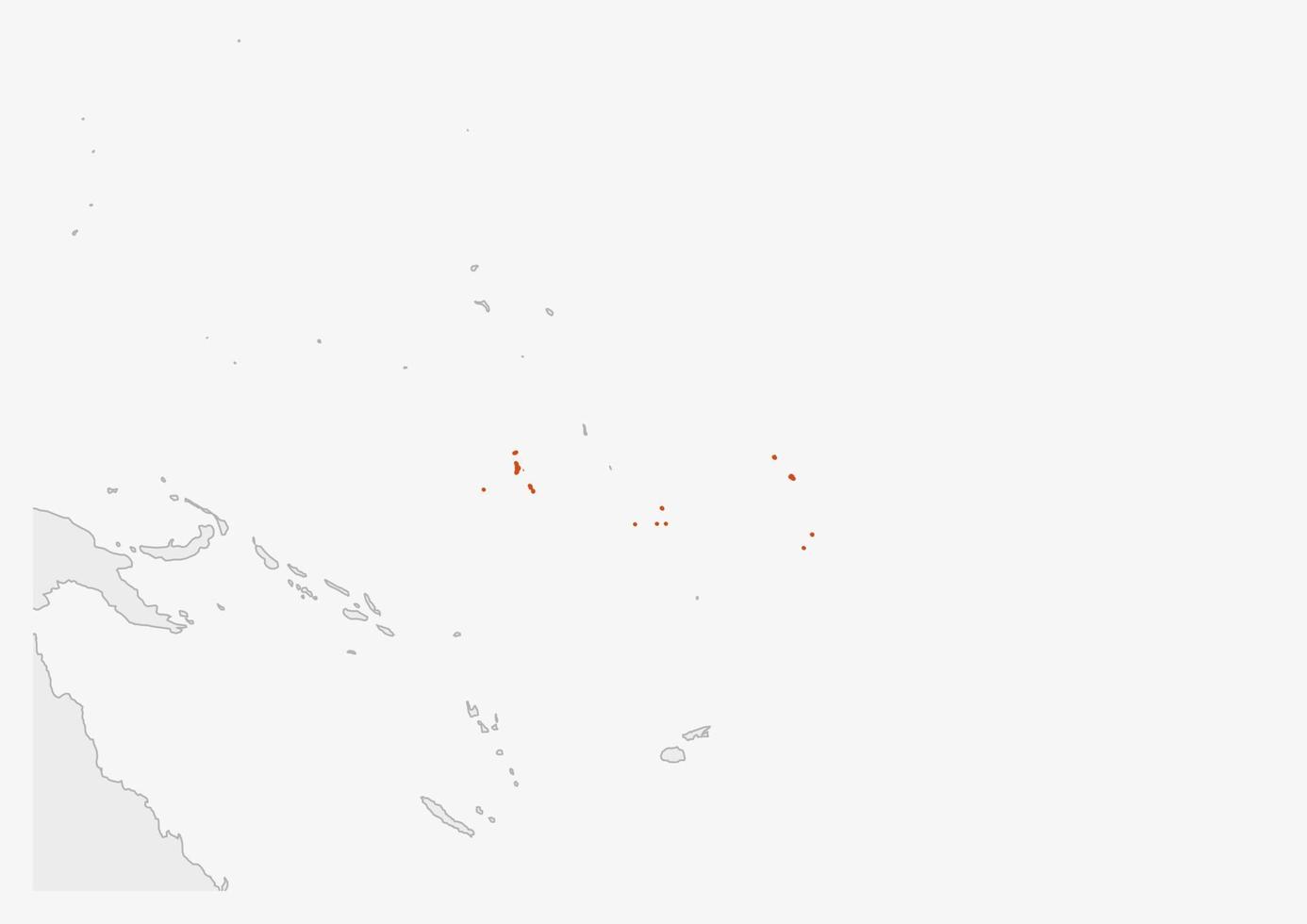 mapa de kiribati destacado nas cores da bandeira de kiribati vetor