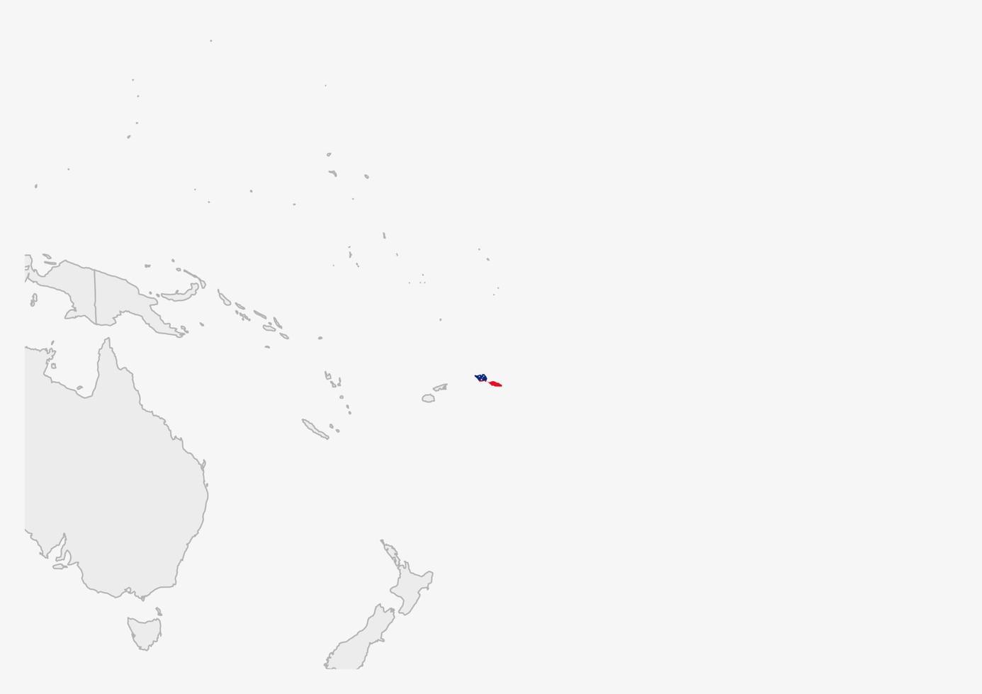 mapa de samoa destacado nas cores da bandeira de samoa vetor