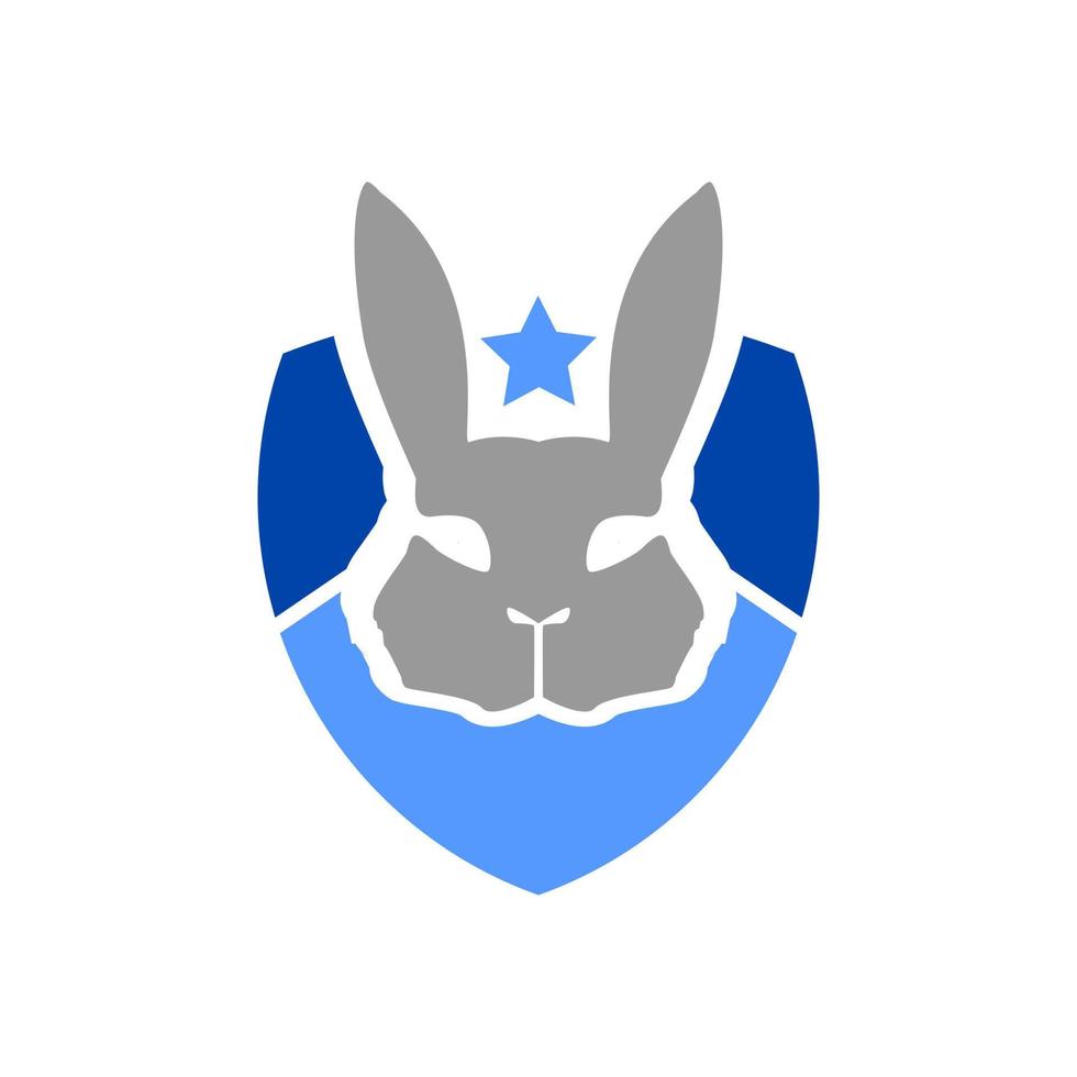 ilustração de uma cabeça de coelho e em forma de escudo. para qualquer negócio relacionado a animal de estimação, coelho, coelho vetor