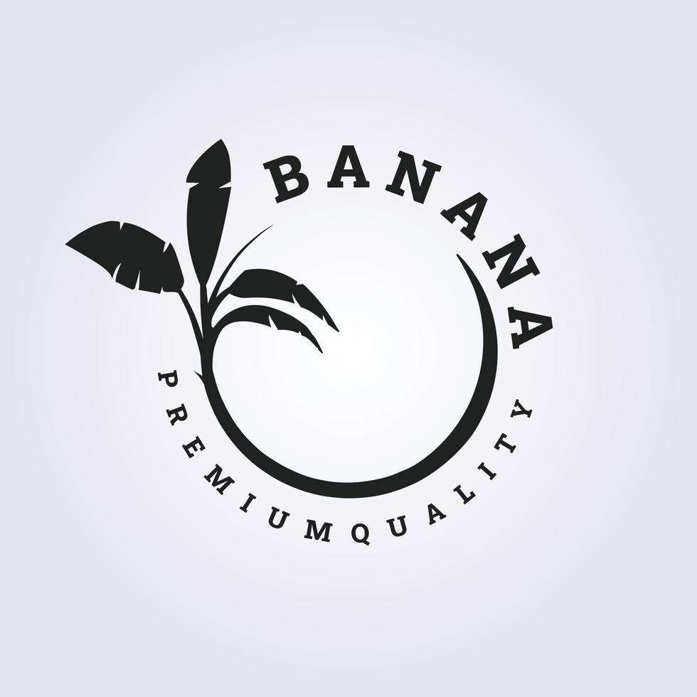 árvore do logotipo de vetor de banana com design de ilustração de conceito abstrato de círculo