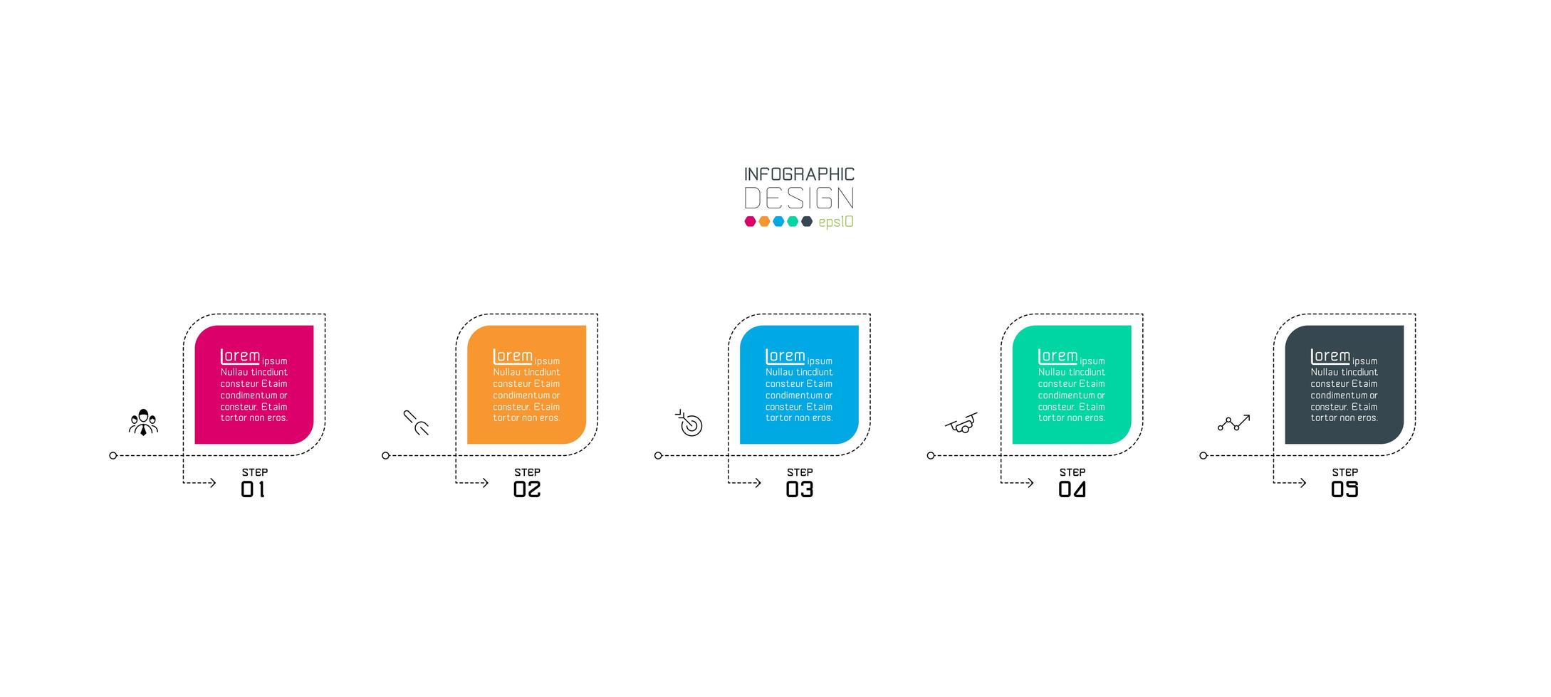 quadrados modernos, modelo de design de infográfico vetor