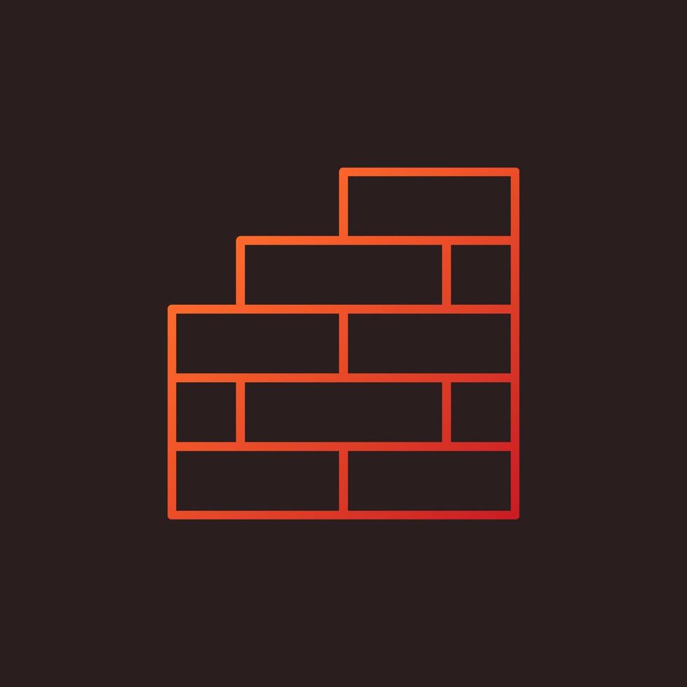 conceito de vetor de parede de tijolo ícone colorido linear ou logotipo