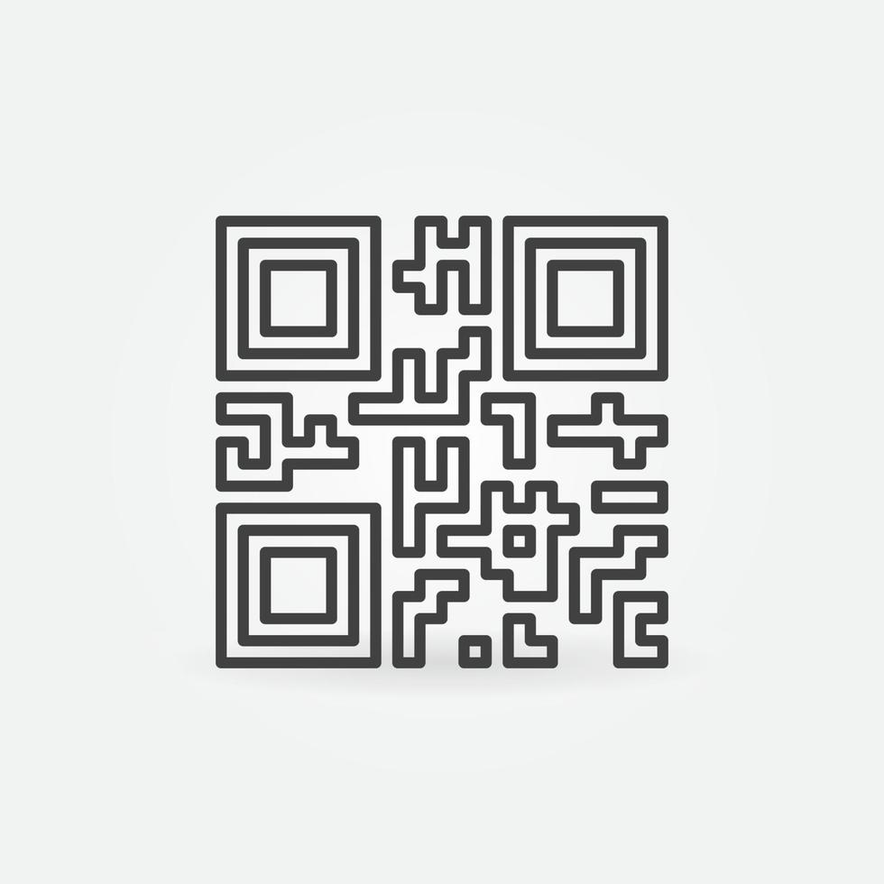 qr - ícone linear do conceito de vetor de código de resposta rápida