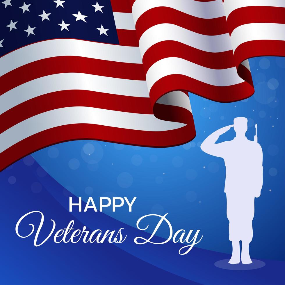 feliz dia dos veteranos conceito com bandeira americana vetor
