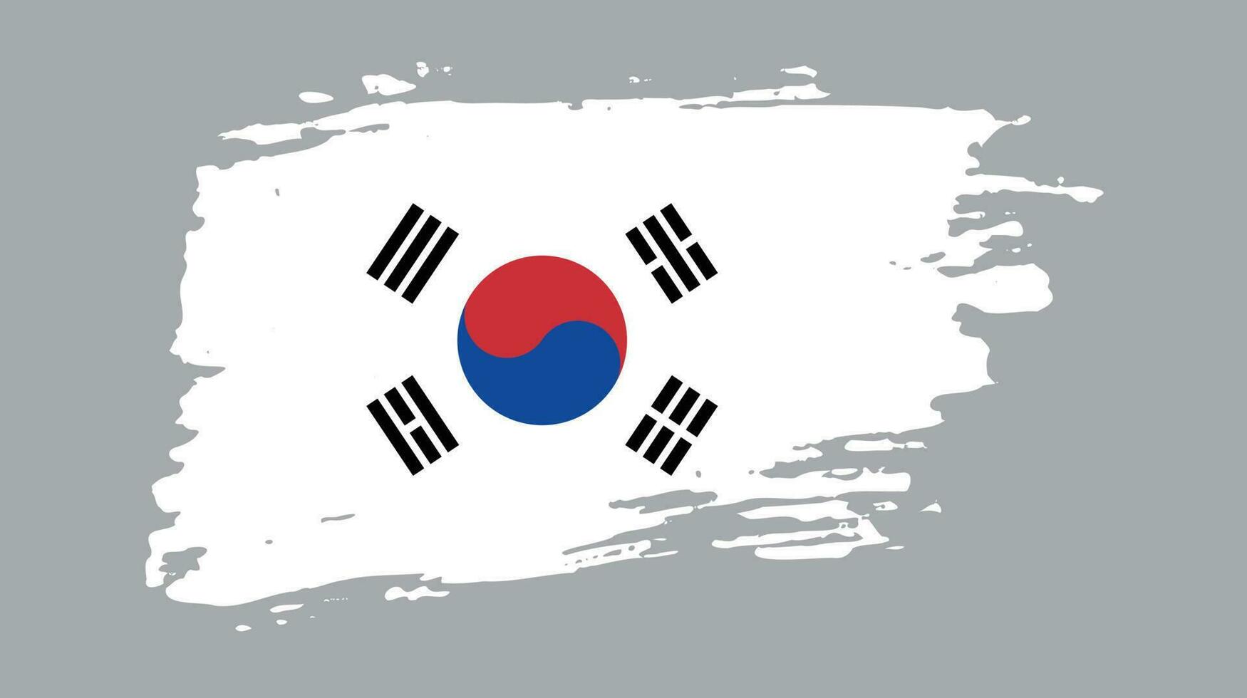 vetor de design de bandeira profissional da coreia do sul de textura grunge desbotada