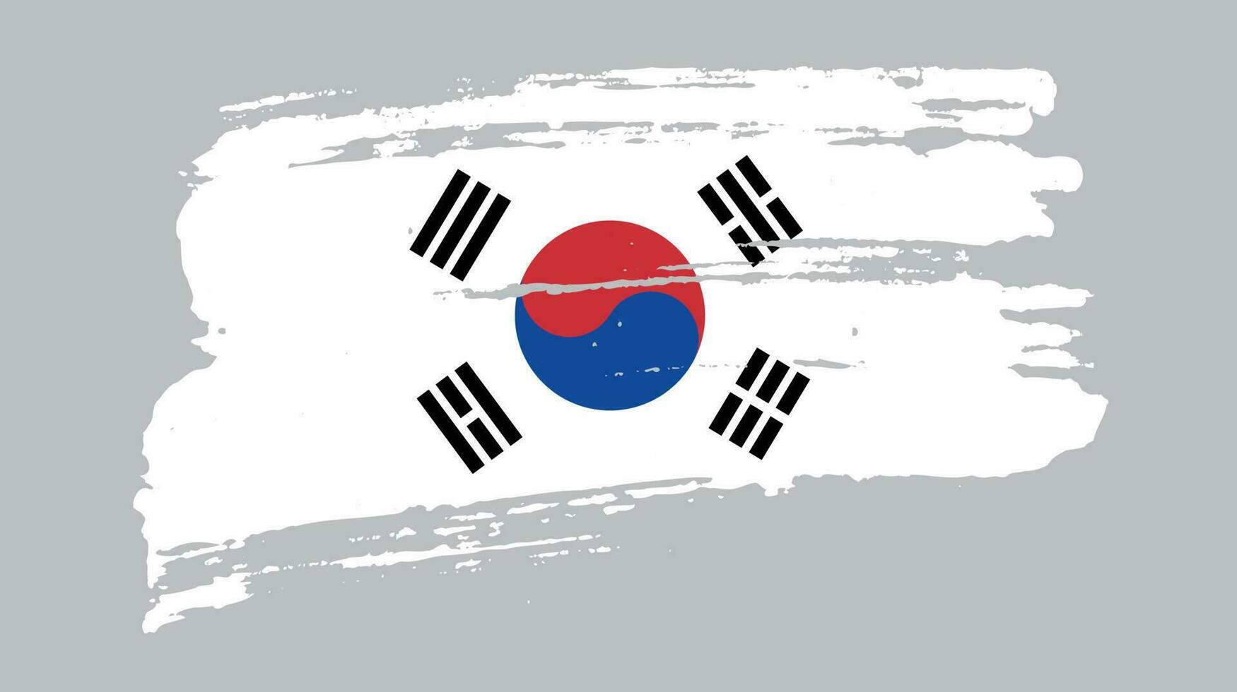 novo design de bandeira grunge da coreia do sul vetor