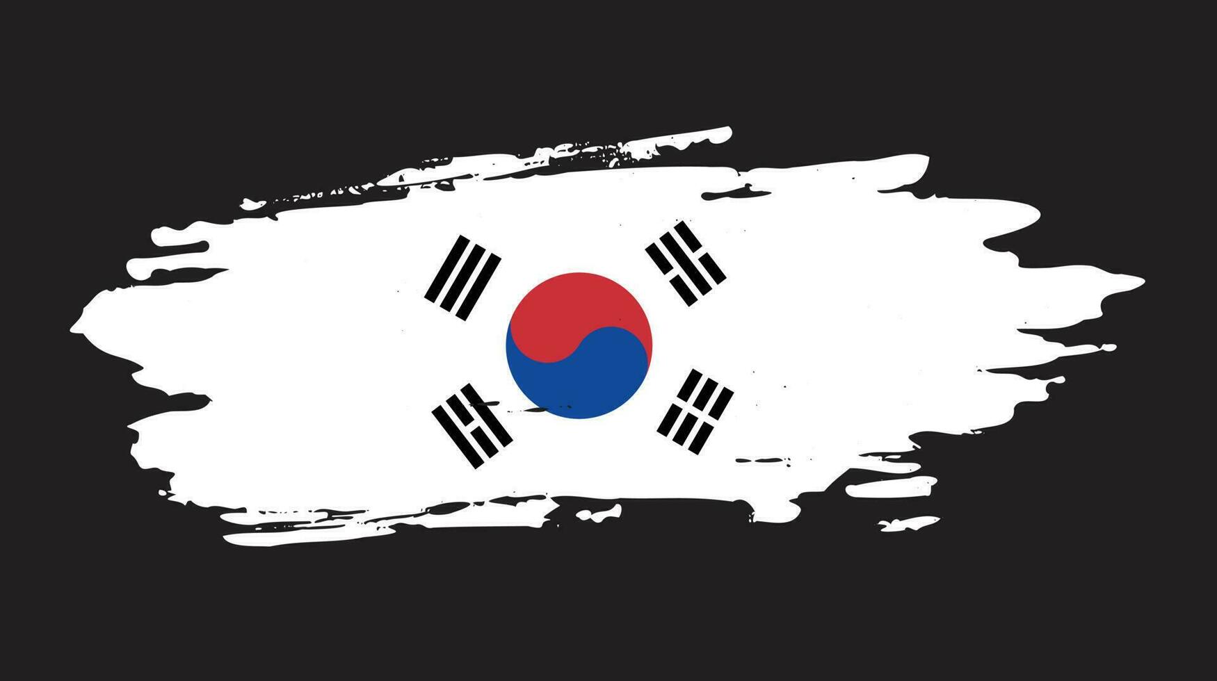 vetor de bandeira da coreia do sul de textura grunge vintage angustiado